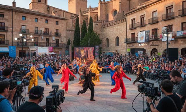 Actuación callejera en la Feria Internacional de Teatro de Segovia con cámaras multicámara